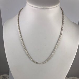 Sterling Silver 16 Inch Rope Chain Necklace